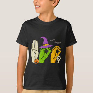 Halloween Sped Teacher Boo In Asl Boo Hands Sign L T-Shirt