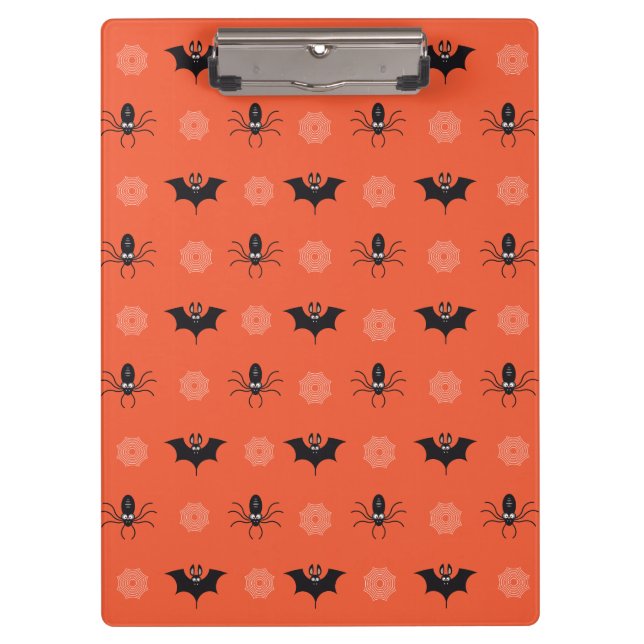 Halloween spider, bat & cobweb pattern clipboard (Front)