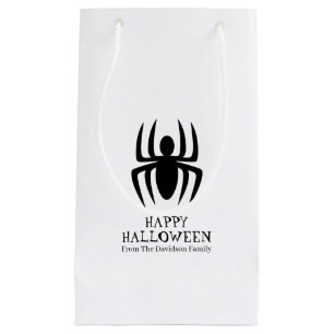 Halloween spider black white spooky custom treat small gift bag
