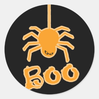 Halloween Spider Boo Classic Round Sticker