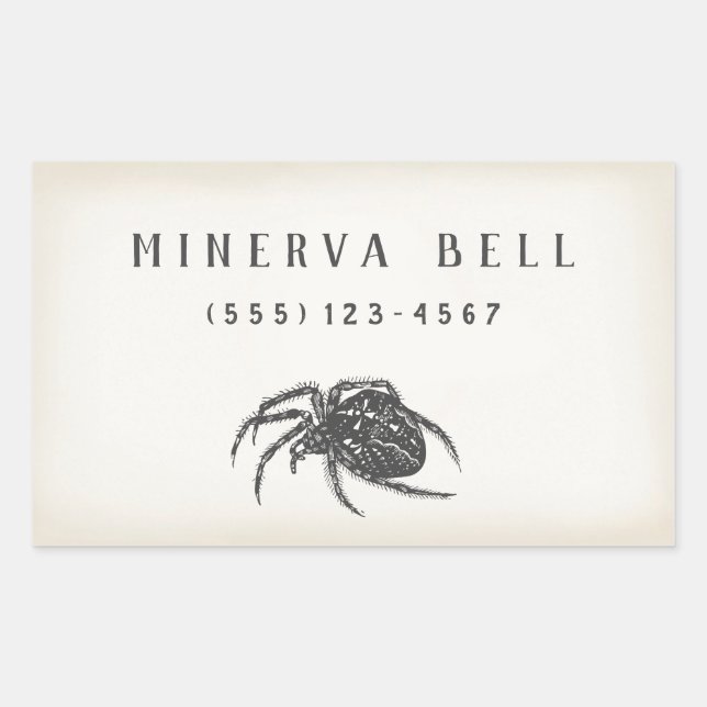 Halloween Spider Calling Card Rectangular Sticker (Front)