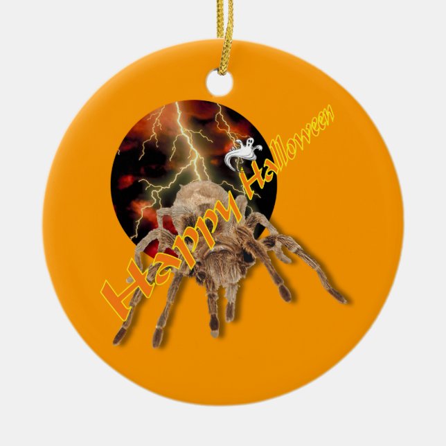 Halloween Spider Ceramic Tree Decoration (Front)