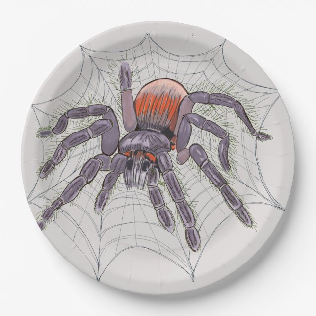 Halloween Spider Creepy Fun Paper Plate (Front)