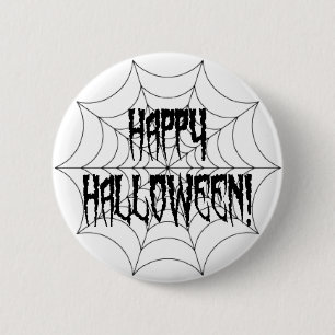 Halloween Spider Fingers and Web 6 Cm Round Badge