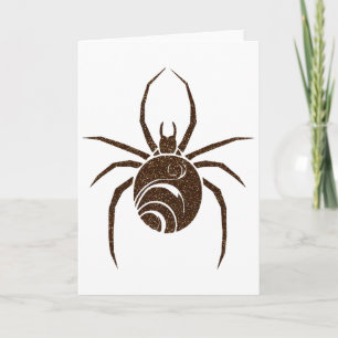 Halloween Spider Glitter Texture Greeting Card