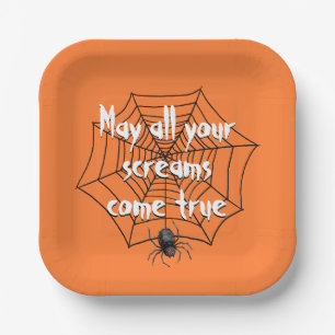 Halloween Spider in Web   Paper Plate