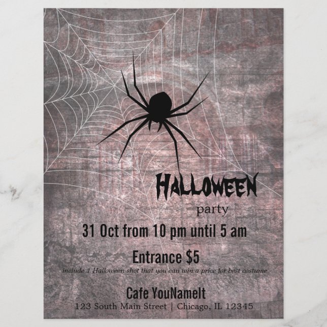 Halloween Spider Party Flyer (Front)