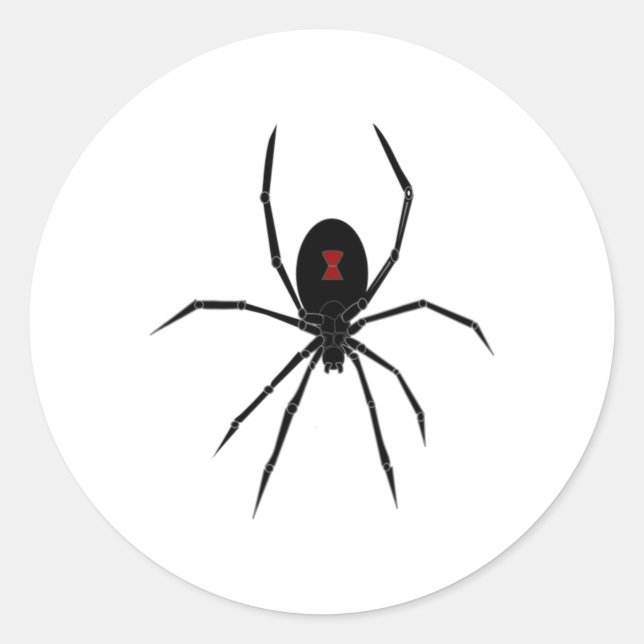 Halloween Spider Redback Black Widow Insect Women  Classic Round Sticker (Front)