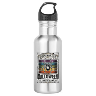Halloween Spider Scary Retro Engraving Rainbow Web 532 Ml Water Bottle