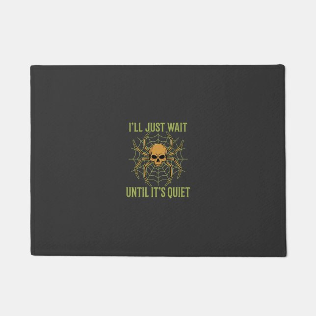 Halloween Spider Skull Quiet Doormat (Front)