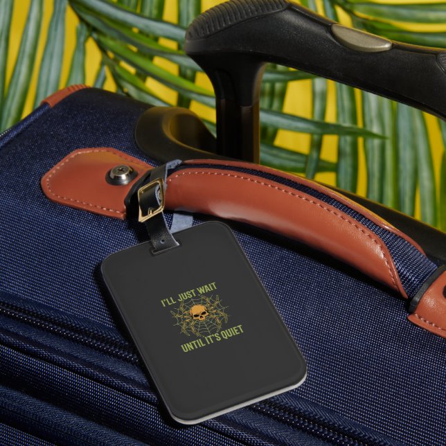 Halloween Spider Skull Quiet Luggage Tag (Front Insitu 1)
