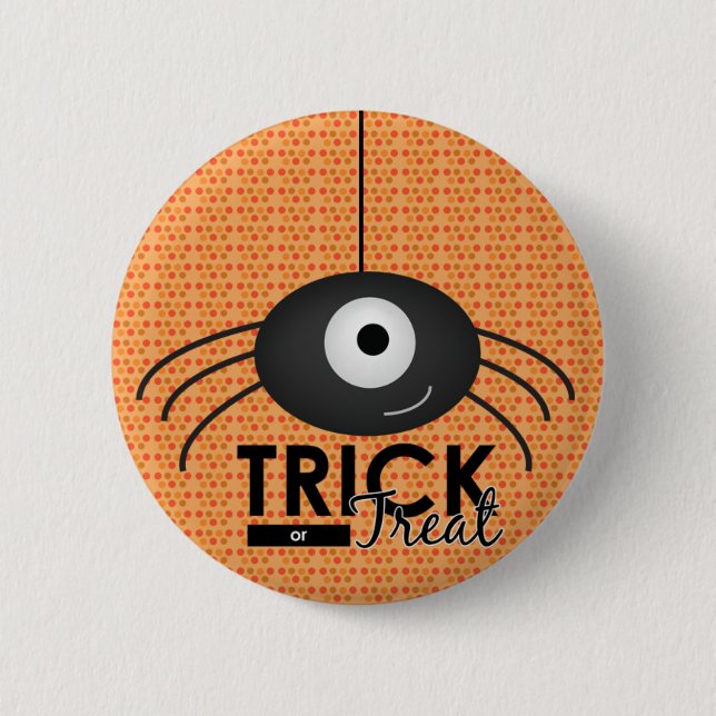 Halloween Spider Trick or Treat Button (Front)