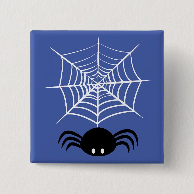 Halloween Spider Web  15 Cm Square Badge (Front)