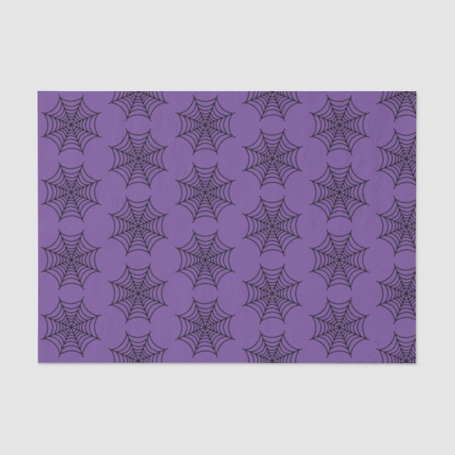 Halloween Spider Web Black Purple Goth Spooky Tissue Paper (Front)