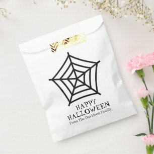 Halloween spider web black white custom treat favour bags