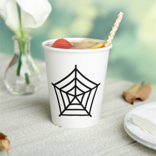 Halloween spider web black & white spooky  paper cups