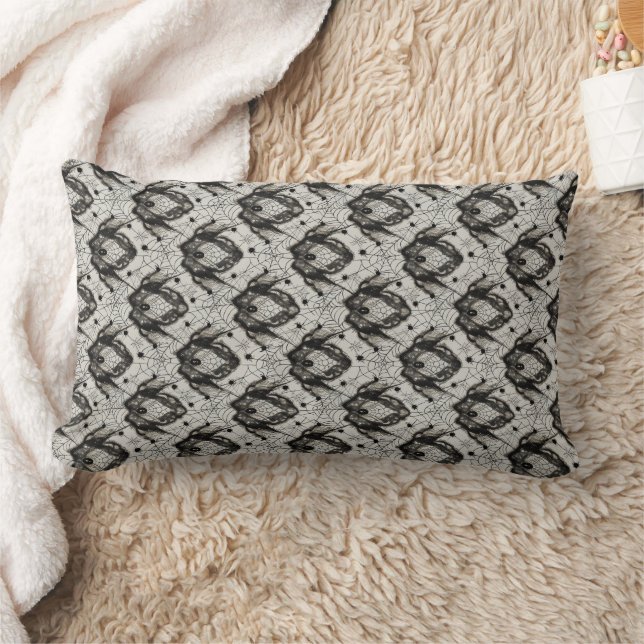 Halloween  Spider Web Blanket – Seamless Gothic  Lumbar Cushion (Blanket)