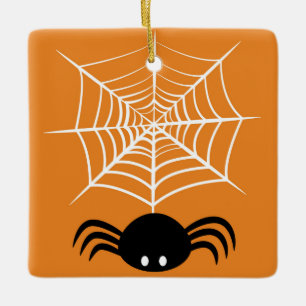 Halloween Spider Web Ceramic Ornament