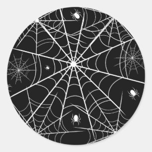 Halloween Spider Web Classic Round Sticker