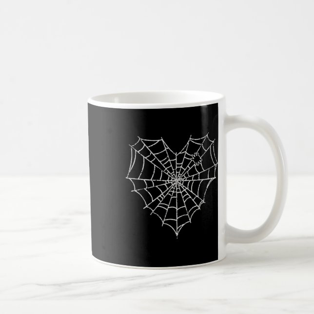Halloween Spider Web Costume Cute Heart Spider Web Coffee Mug (Right)