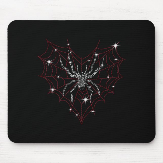 Halloween Spider Web Costume Cute Heart Spider Web Mouse Pad (Front)