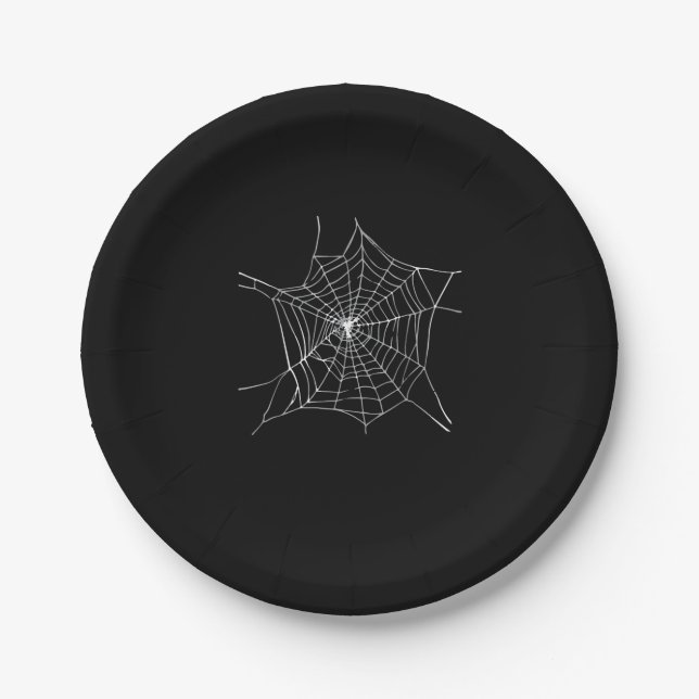 Halloween Spider Web Costume Funny Halloween Party Paper Plate (Front)