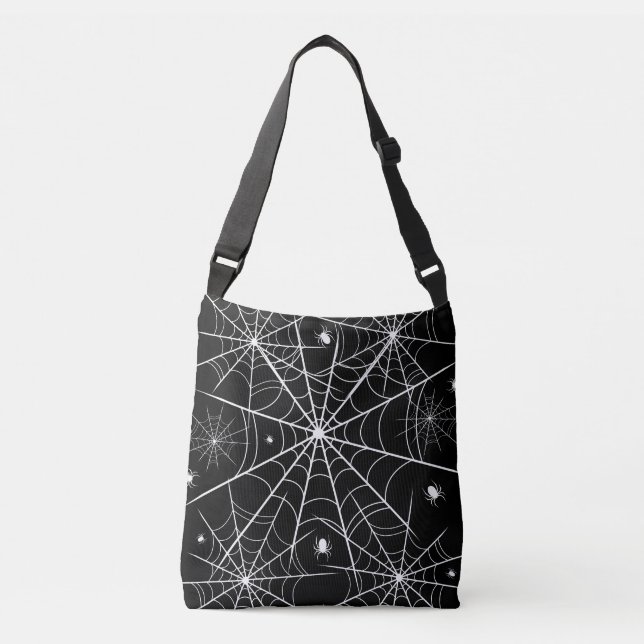 Halloween Spider Web Crossbody Bag (Front)