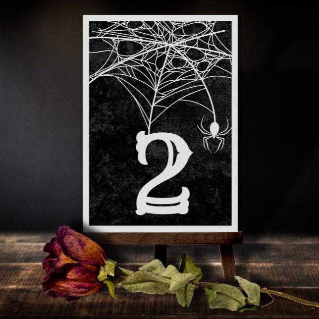 Halloween Spider Web Gothic Wedding Table Number (Creator Uploaded)