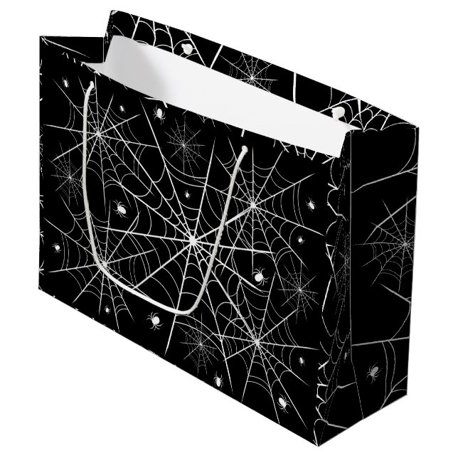 Halloween Spider Web Large Gift Bag (Front Angled)