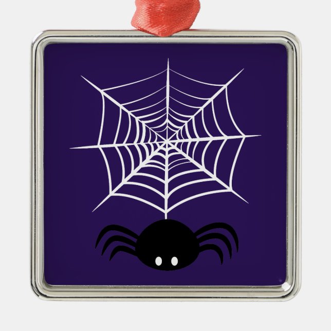 Halloween Spider Web  Metal Tree Decoration (Front)