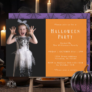 Halloween Spider Web Modern Simple Party Photo Postcard