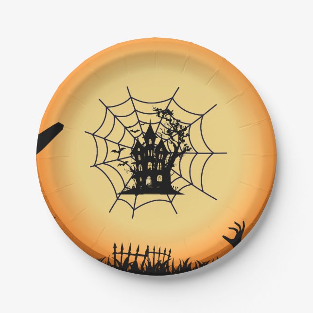 Halloween Spider Web Paper PlatePaper Plate (Front)