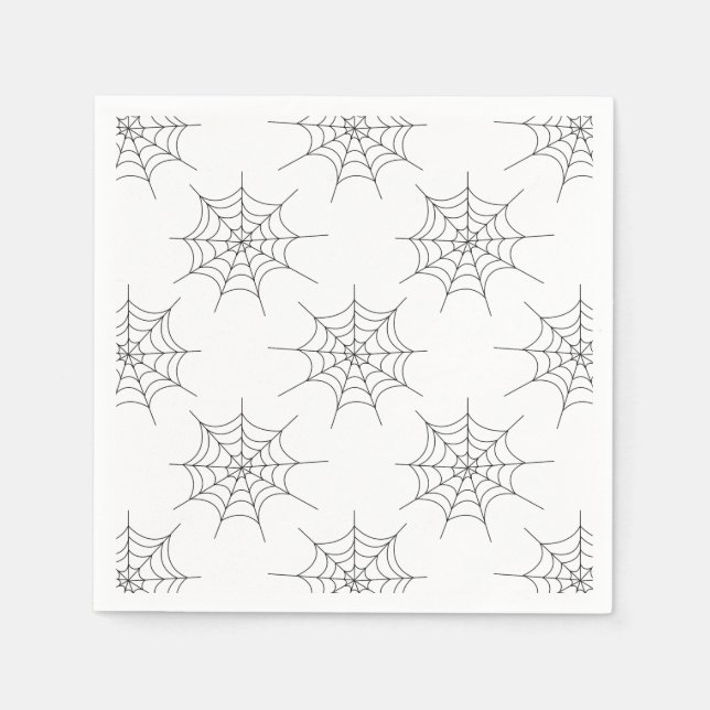 Halloween Spider Web Pattern Paper Napkins (Front)