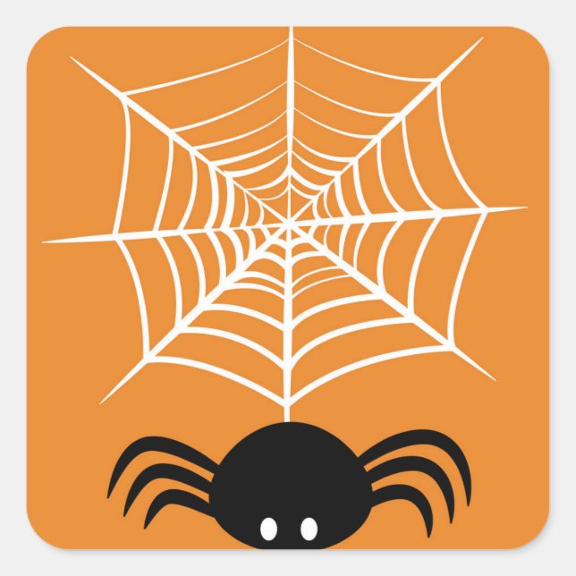 Halloween Spider Web  Square Sticker (Front)