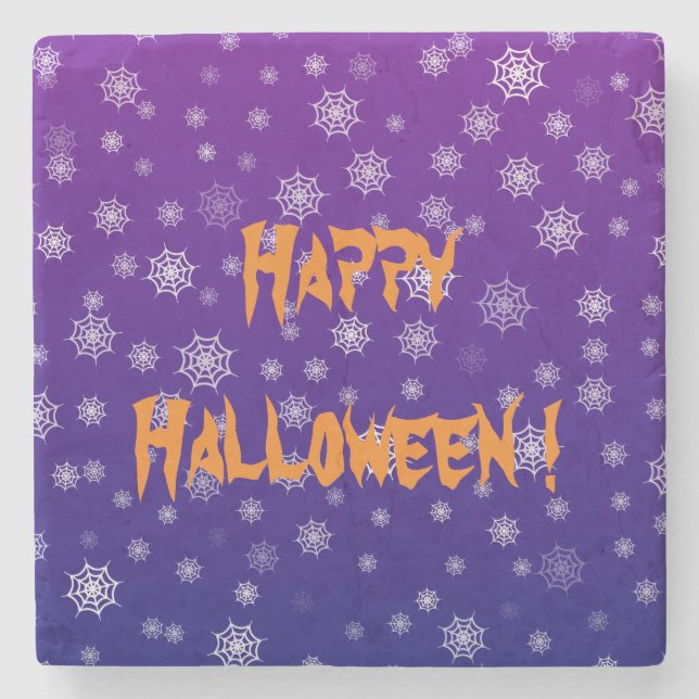Halloween Spider Web Stone Coaster (Front)