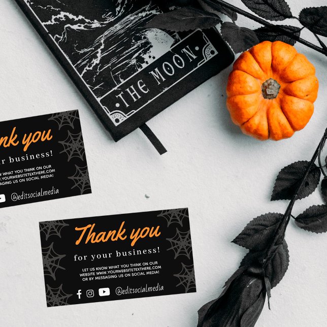 Halloween Spider Web Thank You Business Card (Creator Uploaded)