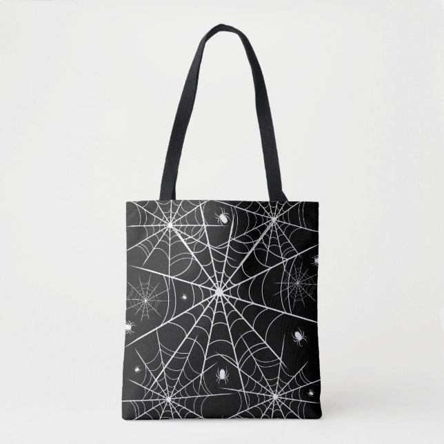 Halloween Spider Web Tote Bag (Front)