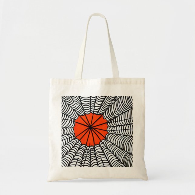 Halloween Spider Web Tote Bag (Front)