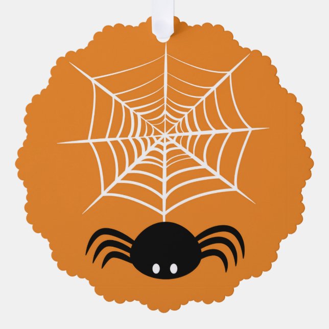 Halloween Spider Web  Tree Decoration Card (Front)