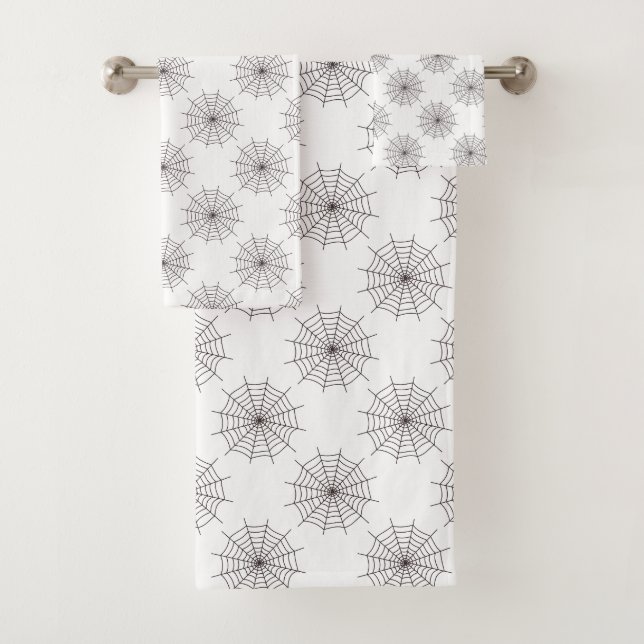 Halloween, Spider Web, Trick Or Treat, Boo Bath Towel Set (Insitu)