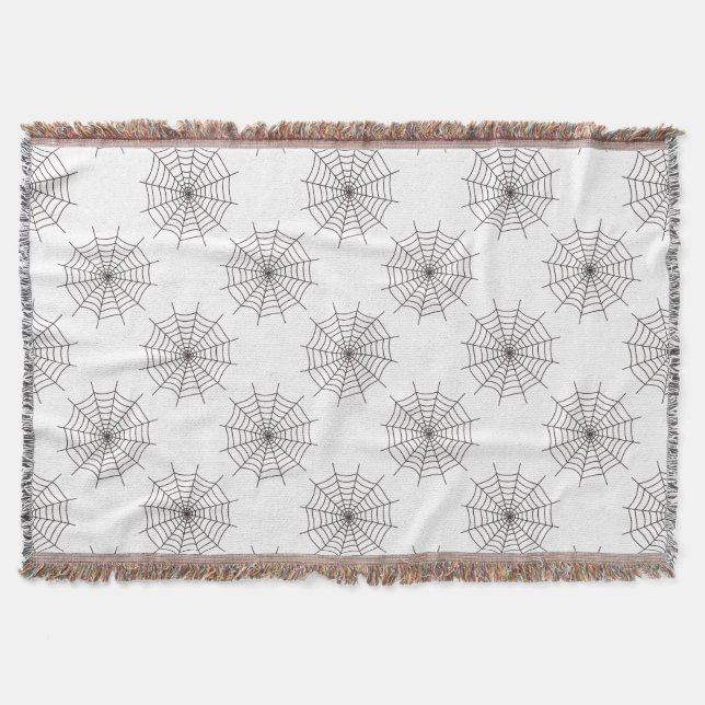 Halloween, Spider Web, Trick Or Treat, Boo Throw Blanket (Front)
