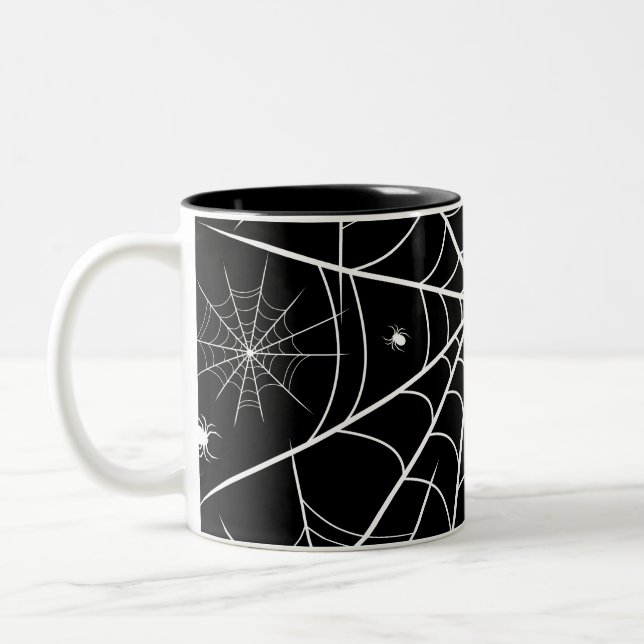 Halloween Spider Web Two-Tone Coffee Mug (Left)