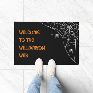 Halloween Spider Web Welcome  Doormat