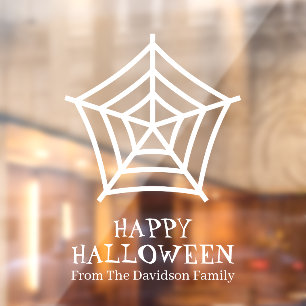 Halloween spider web white custom text