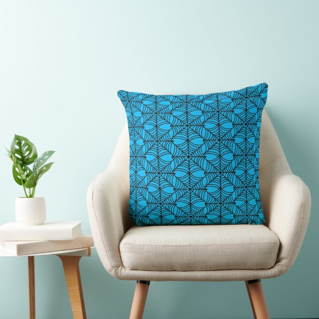 Halloween Spider Webs on Blue Cushion (Chair)