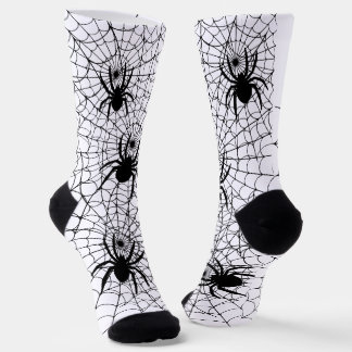Halloween Spiders and Spiderwebs Creepy Pattern Socks
