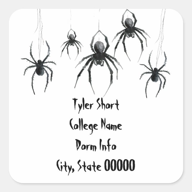 Halloween Spiders College Student Mailing Label (Front)