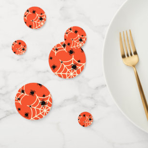 Halloween Spiders on Web Confetti