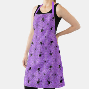 Halloween Spiders Purple Apron