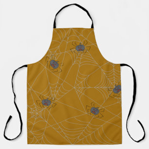 Halloween spiders web and pumpkins apron